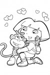 Coloring page from Dora, Boots and Map