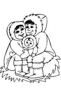 Happy Eskimo family